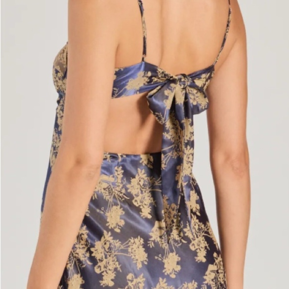 Bobbles & Lace Floral Bustier Satin Bow Women’s Slip Mini Dress Small EUC - Picture 3 of 9